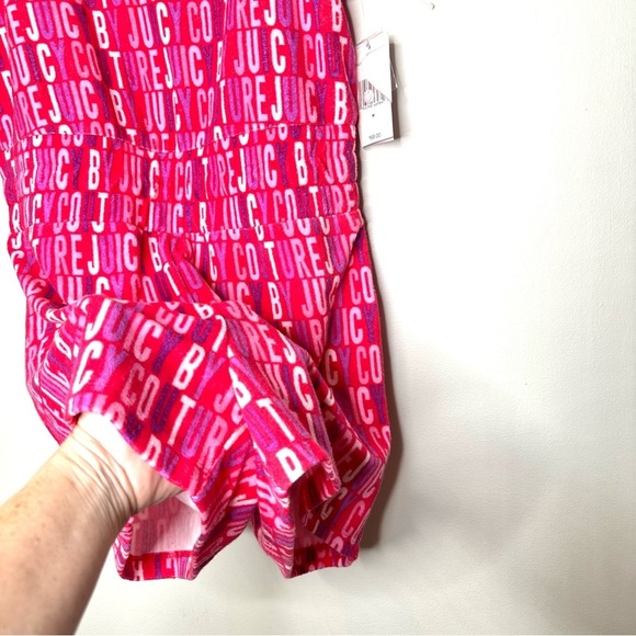 NWT Juicy Couture Terry Cloth Logo Romper Shorts Elastic Waist V Neck Woman’s M - Picture 4 of 11